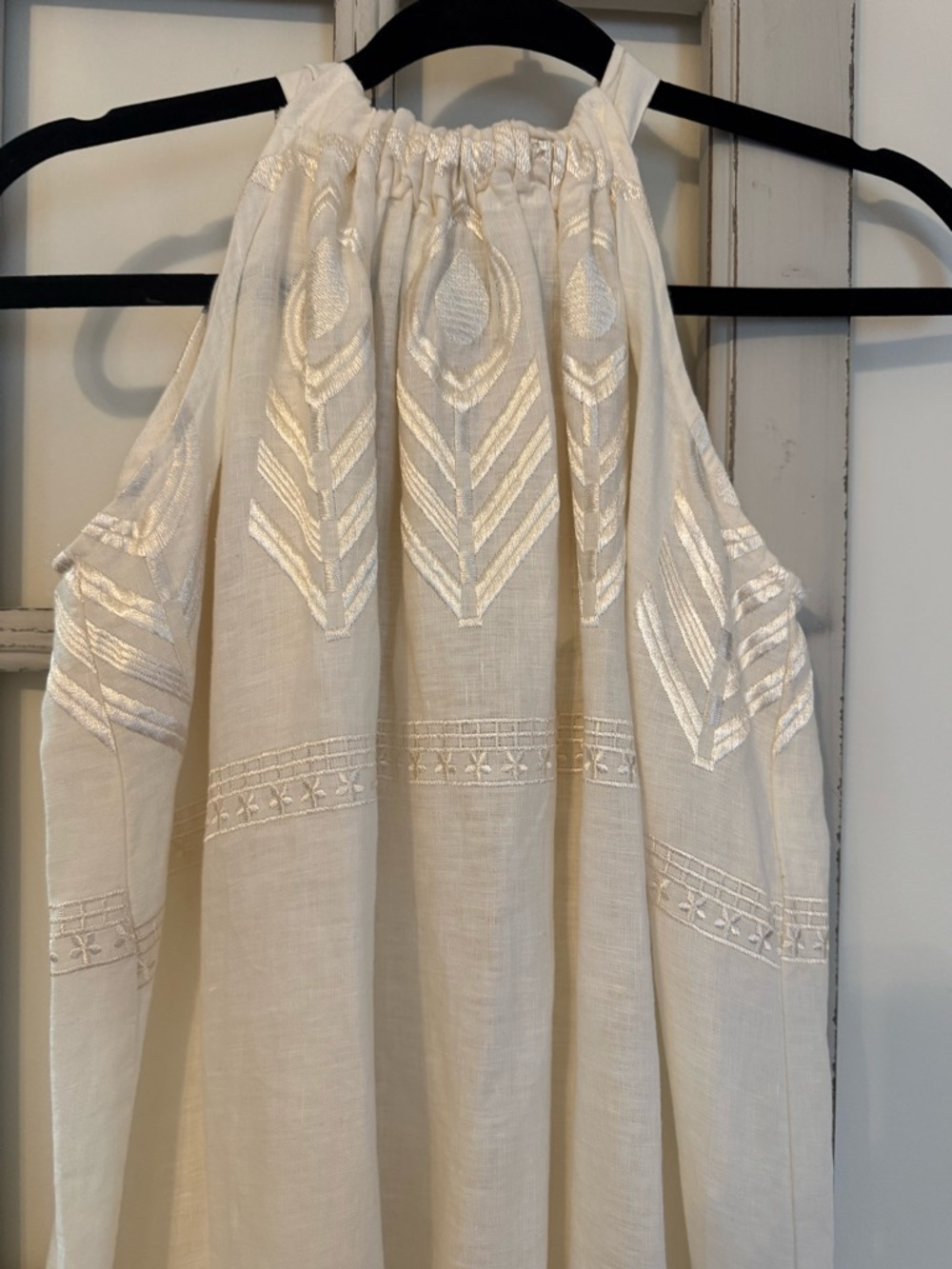 Kori Cream with cream embroidery  Maxi Dress